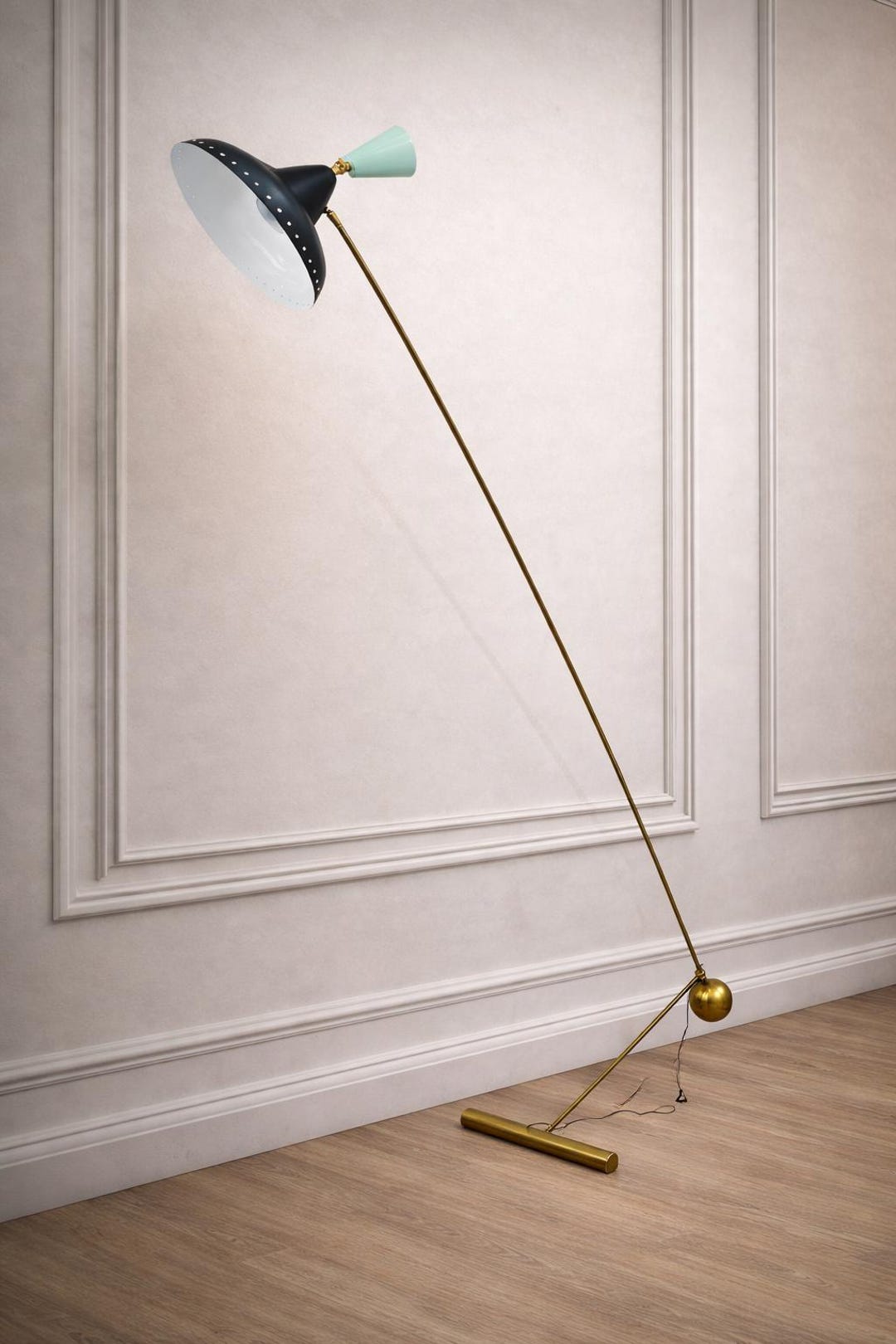 Mid Century Modern Brass Floor Lamp - Stilnovo Style - Adjustable ...