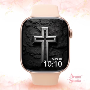 宗教的なApple Watch壁紙：モダンなキリスト教の十字架ウォッチフェイス、信仰デジタルダウンロード
