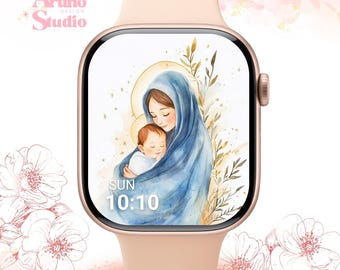 Fondo de pantalla de la Virgen María para Apple Watch: Esfera religiosa, Regalos para el Día de la Madre