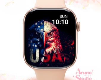 Fondo de pantalla de American Eagle para Apple Watch: Esfera del reloj del 4 de julio (Descarga digital)