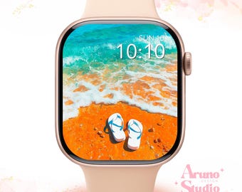Summer Beach Apple Watch Wallpaper: Tropical Ocean Watch Face, Coastal Art (Digital Download)