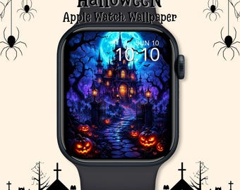 Haunted Mansion Apple Watch Wallpaper: Vintage Halloween Watch Face, Gothic Digital Download