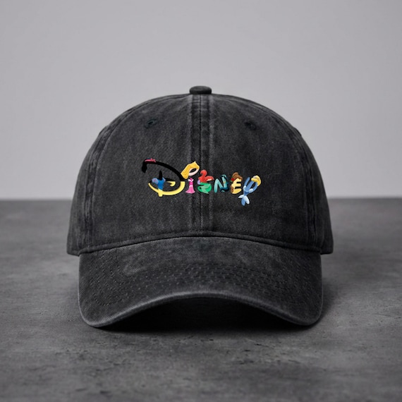 Disney Princess Hat, Vintage Washed Cotton Cap, Ariel Belle Cinderella, Disney Letters Baseball Hat, Disney Trip Gift, DTF Print