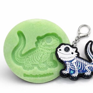 Silikonform Bartagame Skelett | Reptil Schlüsselbund, Magnet, Fondant