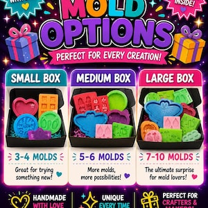 Caja sorpresa para moldes / Bolsa sorpresa de silicona para manualidades con resina (Grado B)