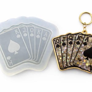 Royal Flush Party Silikonform: Pokerkarte Resinform für Epoxy