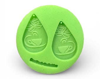 Coffee Cup Teardrop Earring Mold | Silicone Resin Mold for Jewelry & Charms