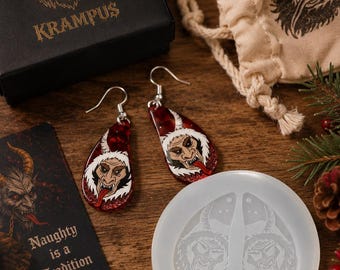 Silikonform Krampus Träne Ohrring: Gothic Weihnachten Resin Handwerk
