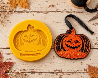 Scary Pumpkin Forest Silicone Mold: Halloween Resin Crafts