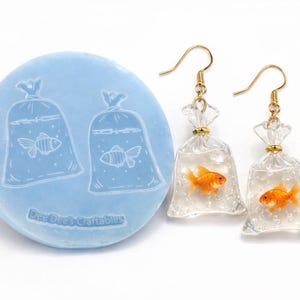Goldfish Bag Earring Silicone Mold | Kawaii Resin Jewelry