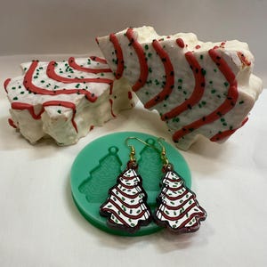 Christmas Tree Cake Earring Silicone Mold | Holiday Resin Craft