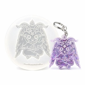 Molde de silicona de Baphomet: llavero gótico de resina