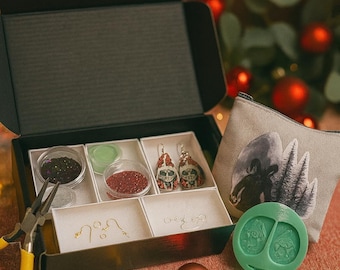 Krampus Geschenk Ohrring DIY Kit Weihnachten | Silikonform Träne, Glitter, Glimmer