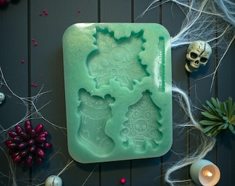 Gruselige Weihnachts Ornament Silikonform | Gothic Urlaub Harz DIY