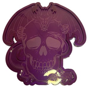 Drago epico seduto su teschio Decorazione da parete in stile GOT: stampo in silicone personalizzato per resina epossidica o UV