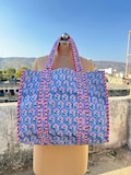 Quilted Cotton Tote Bag: Hand Block Print Shopping Bag product logo