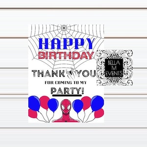 Spiderman Birthday Party Thank You Printable Sign