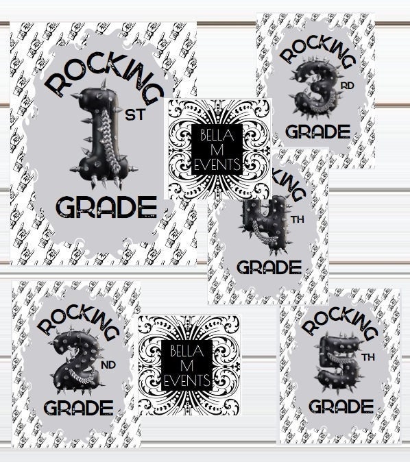 Rocker Theme - Back to School Printable Sign - Etsy
