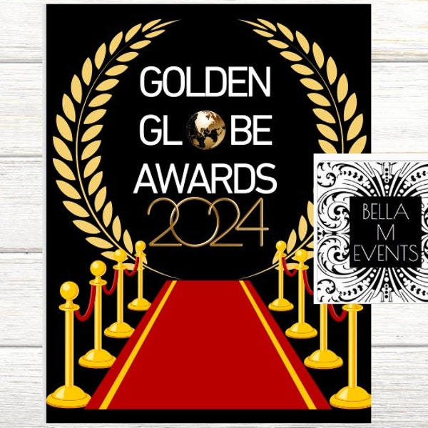 Panneau imprimable de la fête de la montre Golden Globe 2024