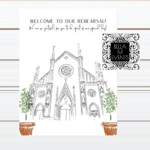 Letrero de bienvenida para el ensayo de boda / Letrero imprimible para la cena de ensayo / Letrero de bienvenida para el día de la boda