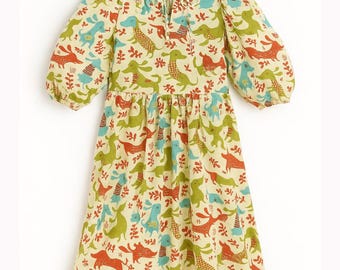 Hand Block Print Cotton Midi Dress, Indian Summer Dress