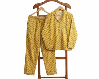 Ensemble de pyjama en coton pour femme | Ensemble de pyjama doux et respirant | Vêtements de détente imprimés | Vêtements de nuit d'été pour femmes | Cadeau pour elle