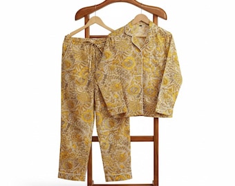 Ensemble de pyjama en coton pour femme | Ensemble de pyjama doux et respirant | Vêtements de détente imprimés | Vêtements de nuit d'été pour femmes | Cadeau pour elle