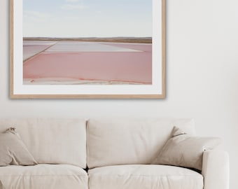 Pink Salt Lake Drone Print | Abstract Landscape Wall Art | South Australian Photography | Digital Download