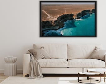 Turquoise Ocean Cliffs Printable Photography | Great Australian Bight Wall Art | Digital Download