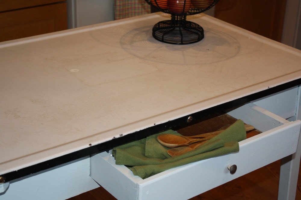 Vintage Enamel Top Kitchen Table Etsy