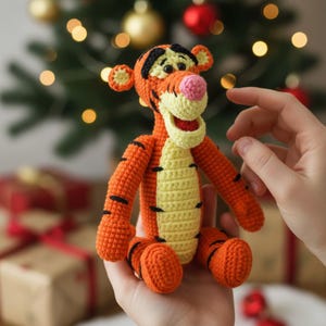Crochet pattern – Cute handmade tiger amigurumi toy, soft plush crochet PDF pattern, DIY stuffed animal, beginner-friendly gift tutorial