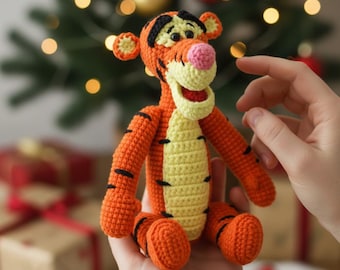 Crochet pattern – Cute handmade tiger amigurumi toy, soft plush crochet PDF pattern, DIY stuffed animal, beginner-friendly gift tutorial
