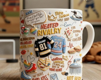 Taza de cerámica "Ni siquiera nos besamos" de Hollander Rozanov con efecto 3D impreso, taza LGBT de hockey romántico, taza calentada de película "Rivalidad", regalos del equipo de Hollander Rozanov
