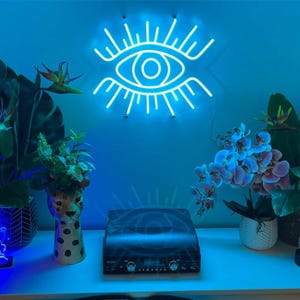Eye of the Demon Neon Sign Gift, Gothic Evil Eye Present for Horror Fans,Retro Demon Eye Neon Sign, Vintage Gothic Evil Eye Wall Art Decor
