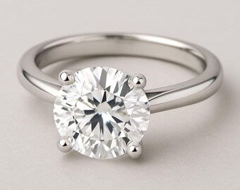 Anello A Ferro Di Cavallo Con Diamante Simulato 2 Ct, Argento 925 Placcato Oro Bicolore 14K