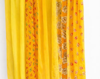 Vintage indischer Seide Sari Vorhang: Boho Patchwork Fenster Vorhang handgemachte alte Sari mit kostenlosem Versand
