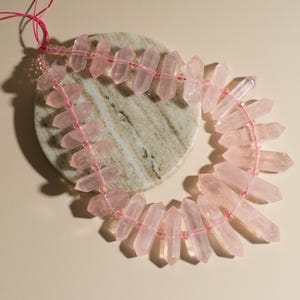 Rose Quartz Double Terminated Points: Faceted Pink Crystal Beads for Jewelry Making