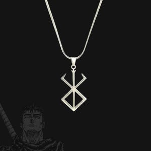 Berserk-Inspired Silver Pendant Necklace | Modern Geometric Symbolic Jewelry | Minimalist Gothic Design | Perfect Gift for Him or Her