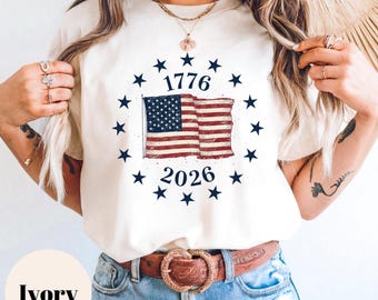 USA Flag 250 Years Shirt, 1776–2026 Patriotic Anniversary Sweatshirt