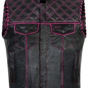 Men’s Leather Diamond Quilted Denim Biker Vest, Handmade Leather Vest, Club Style Riding Vest Street wears Genuine Leather Gift Son,