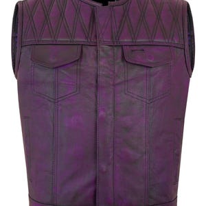 Leather Denim Biker Vest: Handmade Braided Motorcycle Vest
