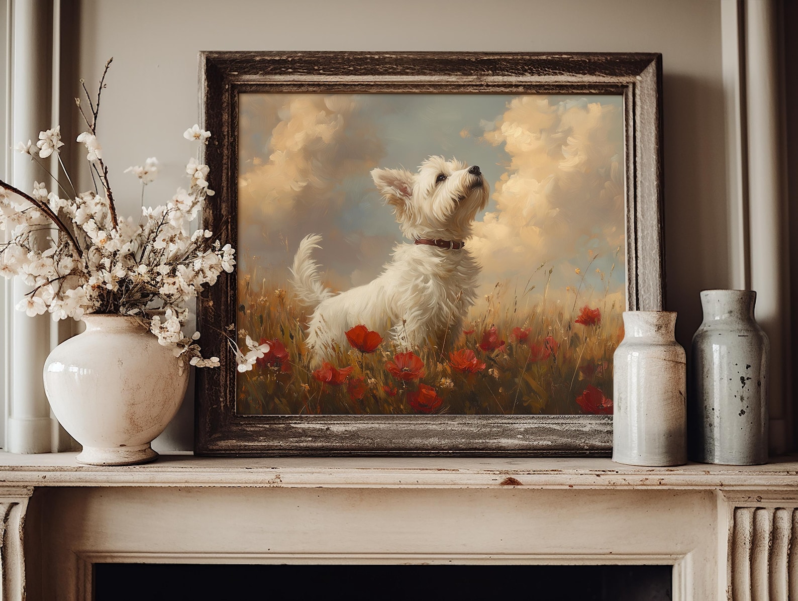 Vintage West Highland Terrier Art Print | Cottagecore Dog Decor ...