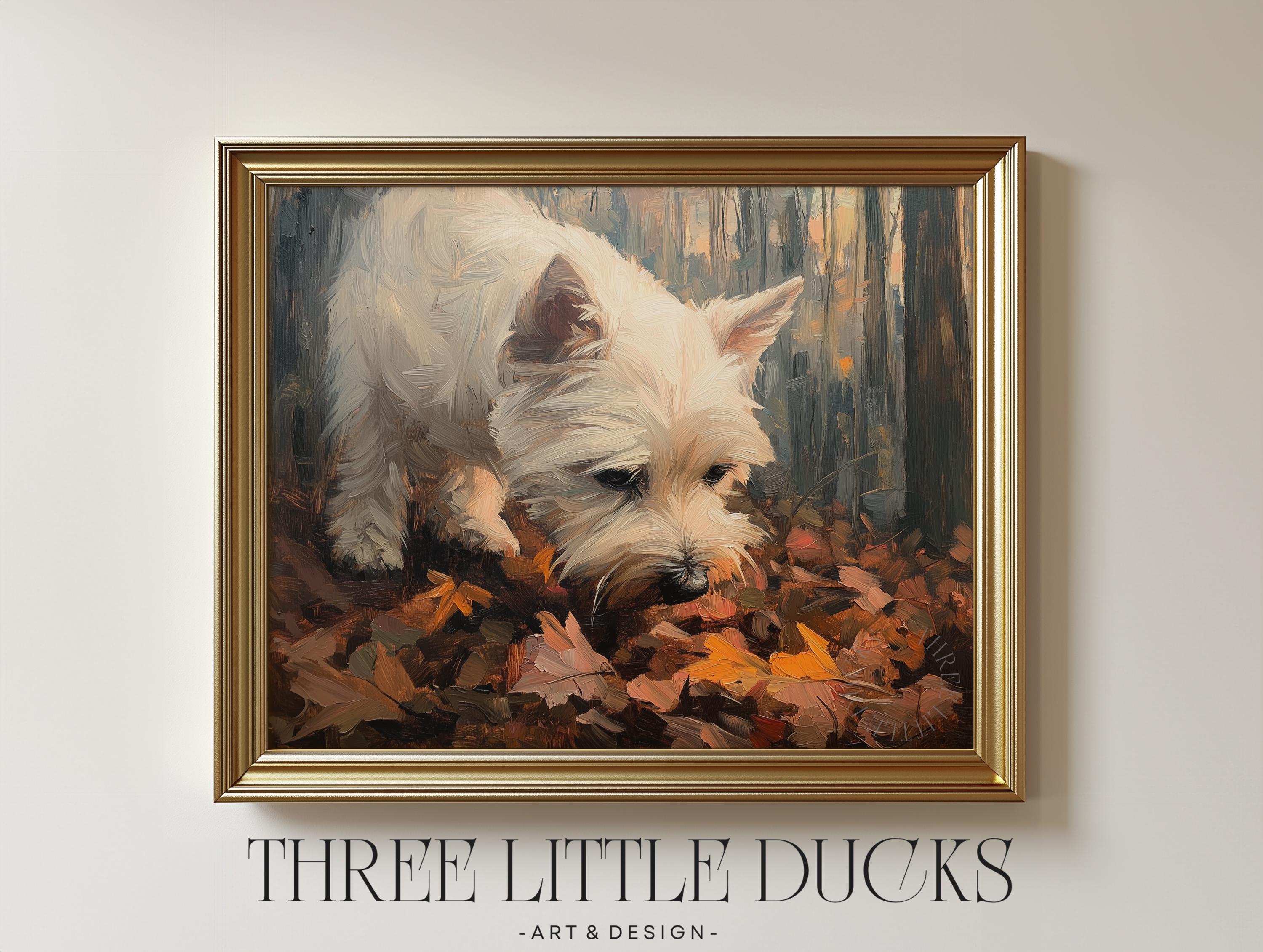 Westie Dog Fall Wall Art Printable | West Highland Terrier Lover Gift ...
