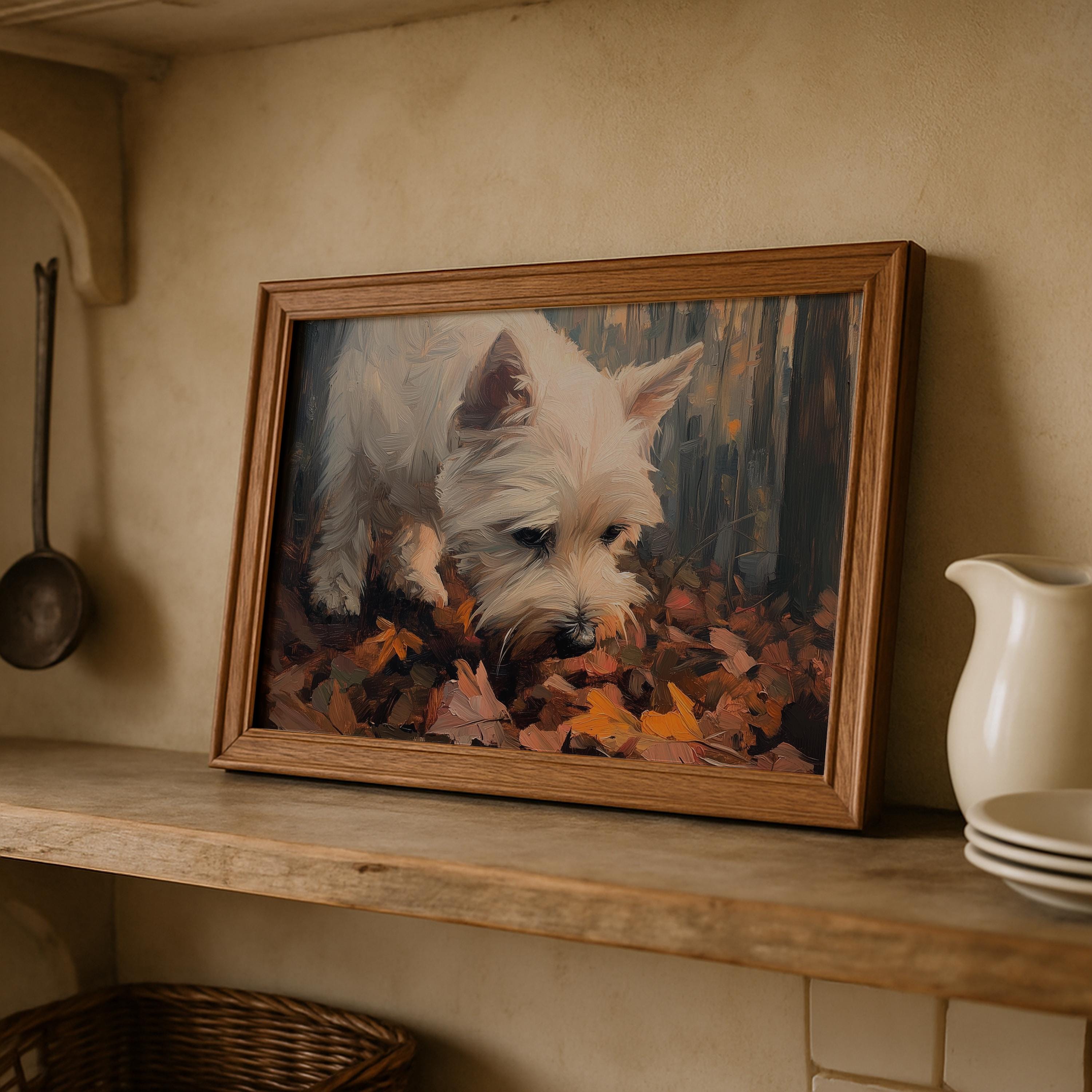 Westie Dog Fall Wall Art Printable | West Highland Terrier Lover Gift ...