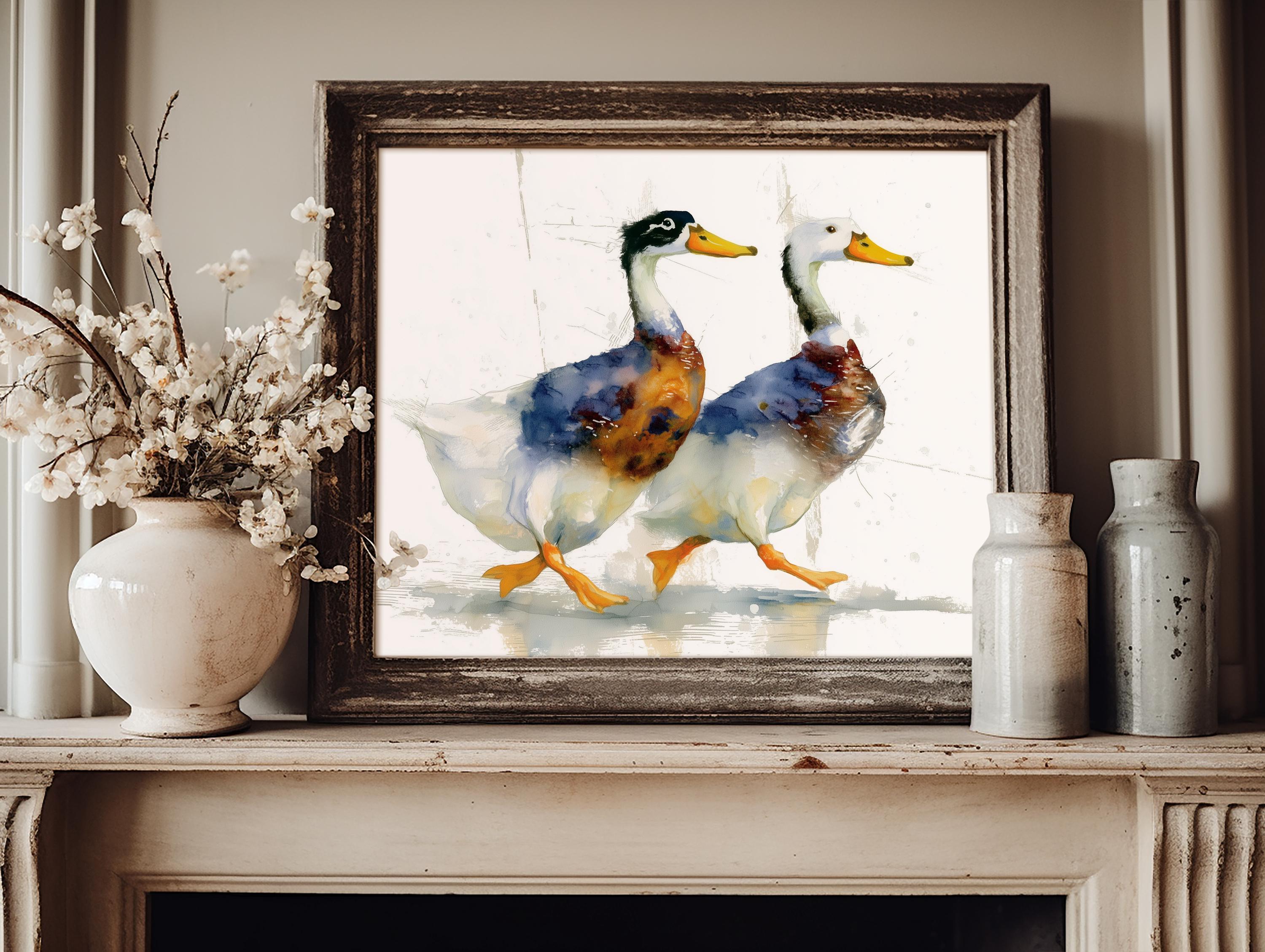 金のアヒル - 真鍮素材の特別なアート 置物 鳥 かわいい オブジェ 北欧 動物 プレミアゴールドのアヒル 金色