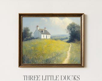 Vintage Cottage Landscape Painting | Country Home Printable Art | Digital Download 5
