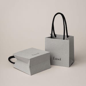 50 sacs en papier kraft crème certifiés FSC avec logo personnalisé Estsol CS-01 Gray