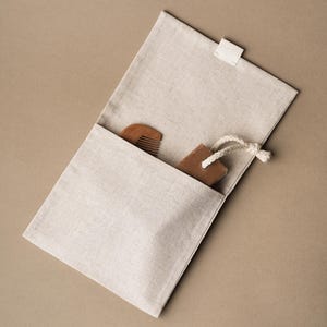 50pcs Linen Envelope Bag double Layer Custom logo with label, Jewelry pouch LIN-01 image 13