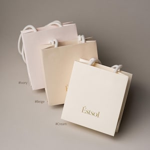 50 sacs en papier kraft crème certifiés FSC avec logo personnalisé Estsol CS-01 Beige