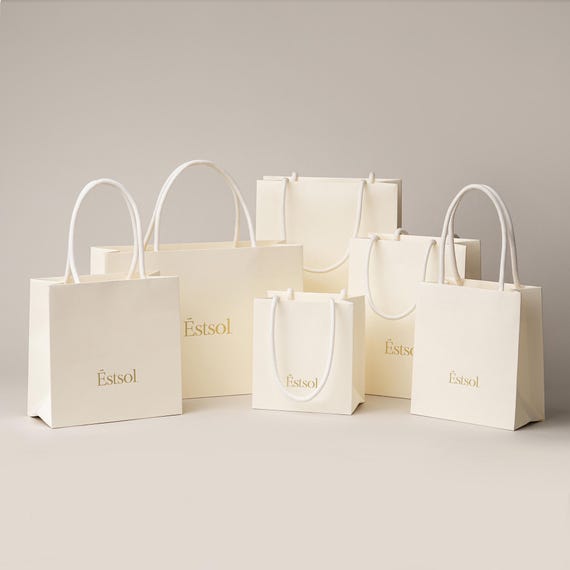 50pcs FSC‑certified Cream kraft Paper Bags with Custom Logo Estsol CS-01